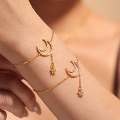 Crescent & Star Necklace, Bracelet or Separate Chain