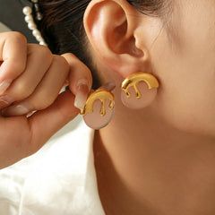 Pastel Resin Drip Stud Earrings