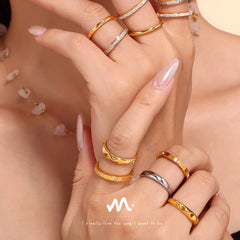 Minimal Stainless Steel Stacking Band Rings