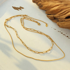 18K Gold-Plated Double-Layer Chain Necklace