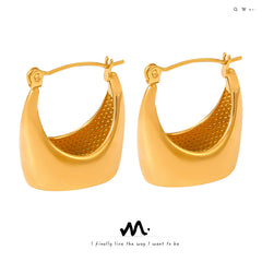 18K Gold-Plated Rounded Open-Hoop Earrings