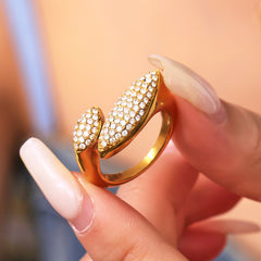 Cubic Zirconia Curved Open Ring