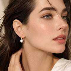 Cubic Zirconia & Shell Pearl-Look Drop Earrings