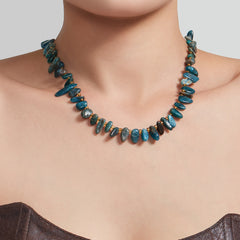Amethyst or Mixed Natural Stone Chip Necklace