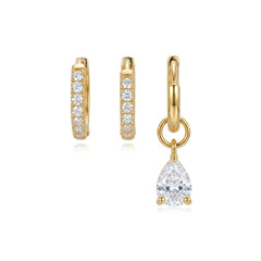 Nicolette Asymmetric Teardrop Huggie Earrings