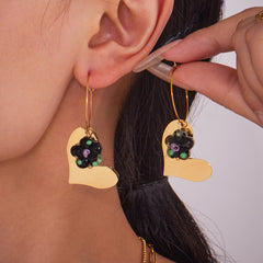 18K Gold-Plated Resin Heart Drop Earrings
