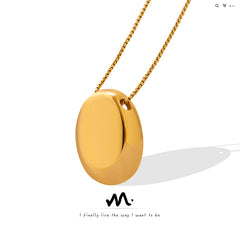 Oval Disc Pendant Necklace