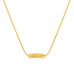 Twisted Bar Stainless Steel Pendant Necklace