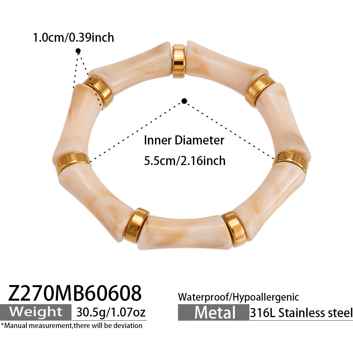 Color Resin Bamboo-Style Bangle