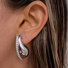 Nadine Vintage-Inspired Pavé Teardrop Stud Earrings