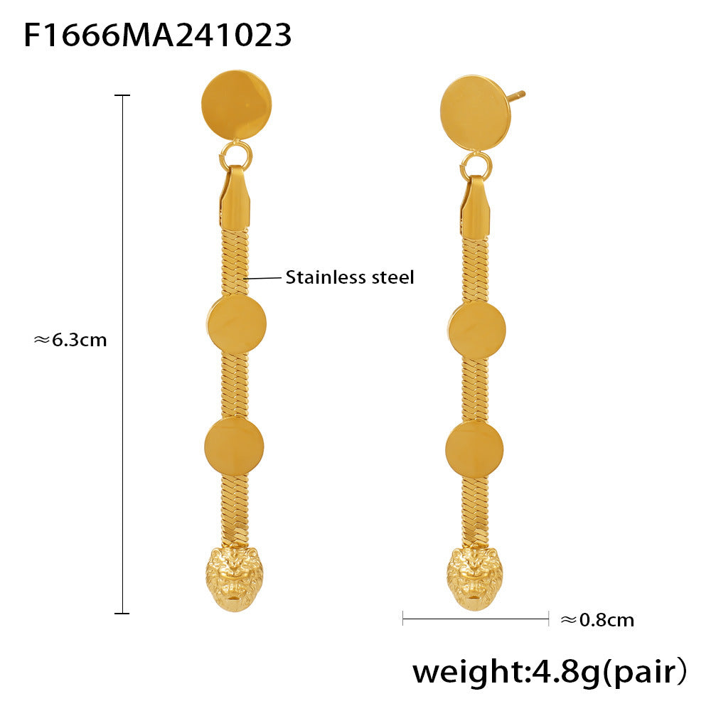 18K Gold-Plated Coin & Chain Fringe Drop Earrings