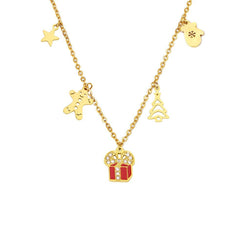 18K Gold-Plated Holiday Gift Charm Necklace