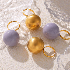Enamel Sphere Open Statement Ring