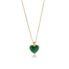 Daphne Malachite Heart Pendant Necklace
