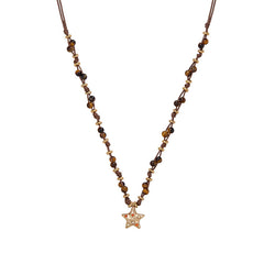 Camille Tiger-Eye Star Beaded Necklace