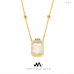 Square Stone-Accent Pendant Necklace