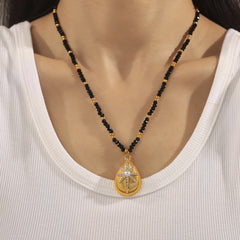 Starburst Teardrop Pendant Necklace