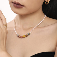 Freshwater Pearl & Natural Stone Necklace