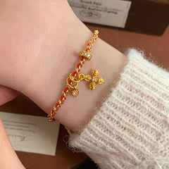 Nicolette Textured Cross Cord Bracelet