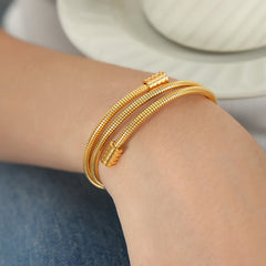 Layered Snake Chain Bangle Bracelet