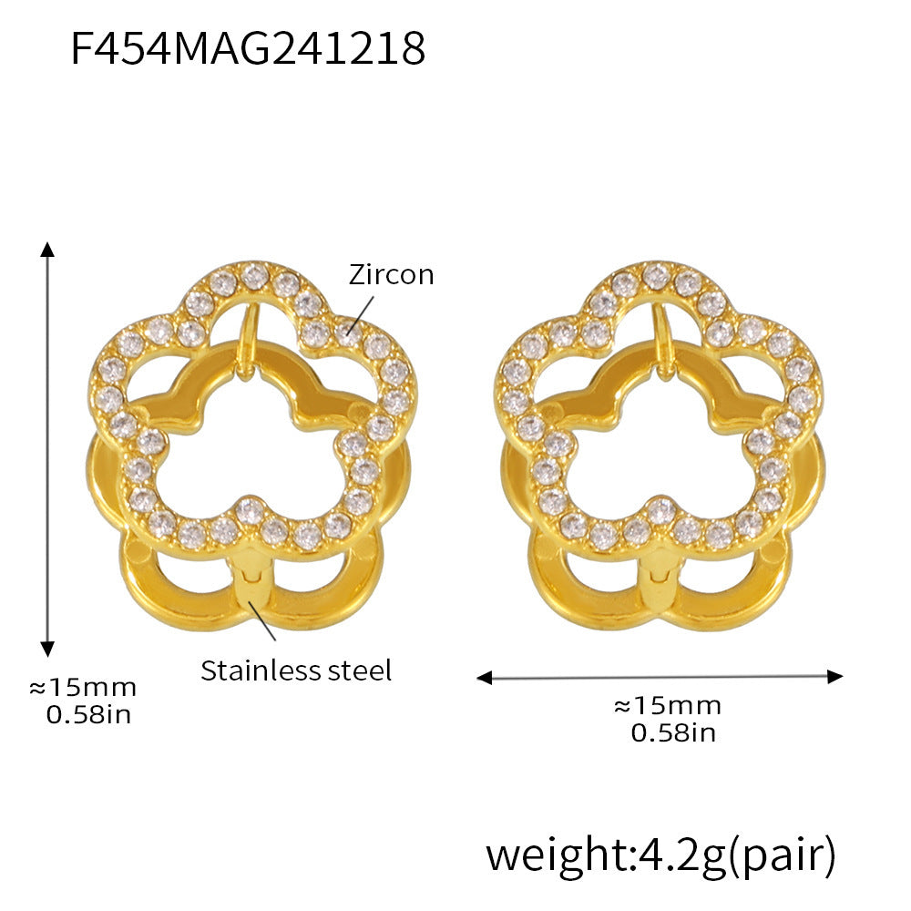 18K Gold-Plated Reversible Flower Hoop Earrings