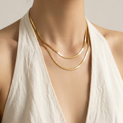 Gold-Tone Flat Snake Chain Necklace