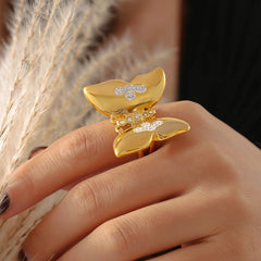 Stone-Accent Butterfly Statement Ring