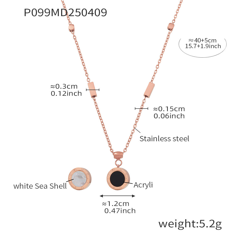Reversible Shell Pendant Necklace & Bracelet