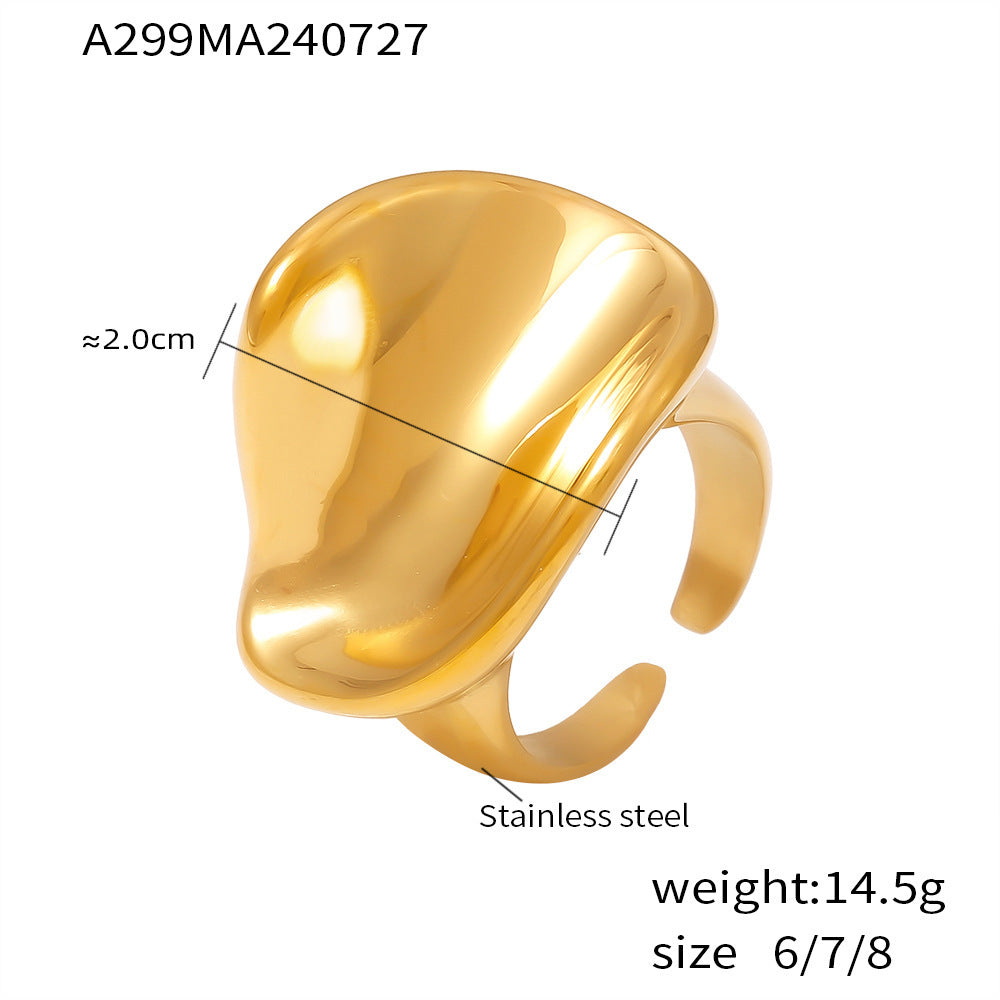 18K Gold-Plated Curved Statement Open Ring