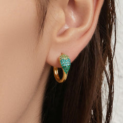 18K Gold-Plated Cubic Zirconia Teardrop Earrings