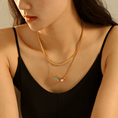 Colorful Enamel Heart Layered Necklace or Bracelet