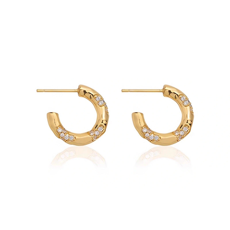 Daphne Organic Pavé Stud Earrings