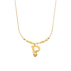 Letter D Heart Charm Necklace