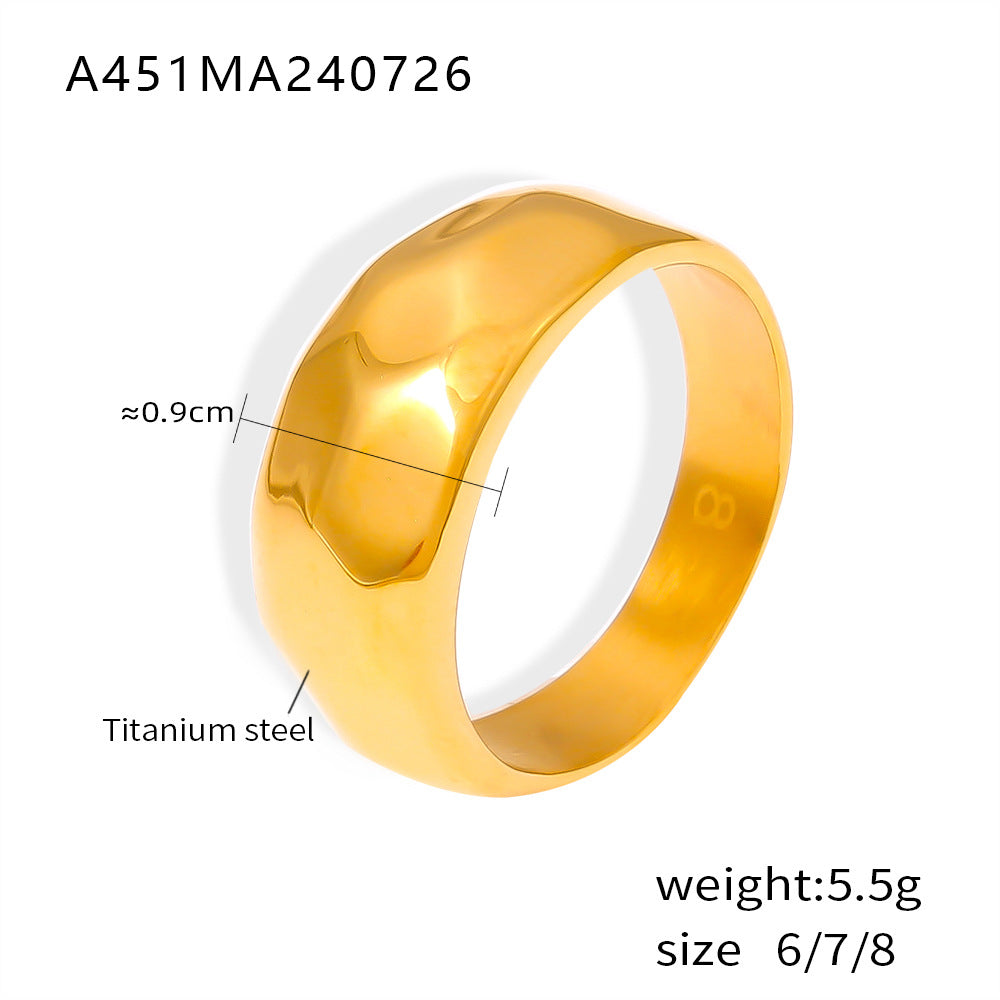 18K Gold-Plated Sculptural Faceted Band Ring