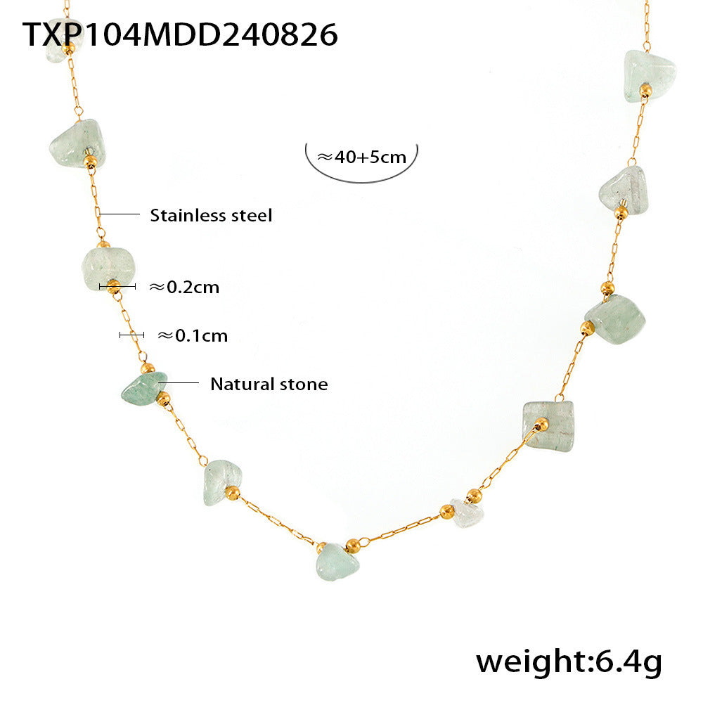Green Natural Stone Chip Necklace or Bracelet