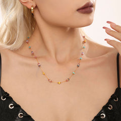 Multicolor Natural Stone Bead Necklace or Bracelet