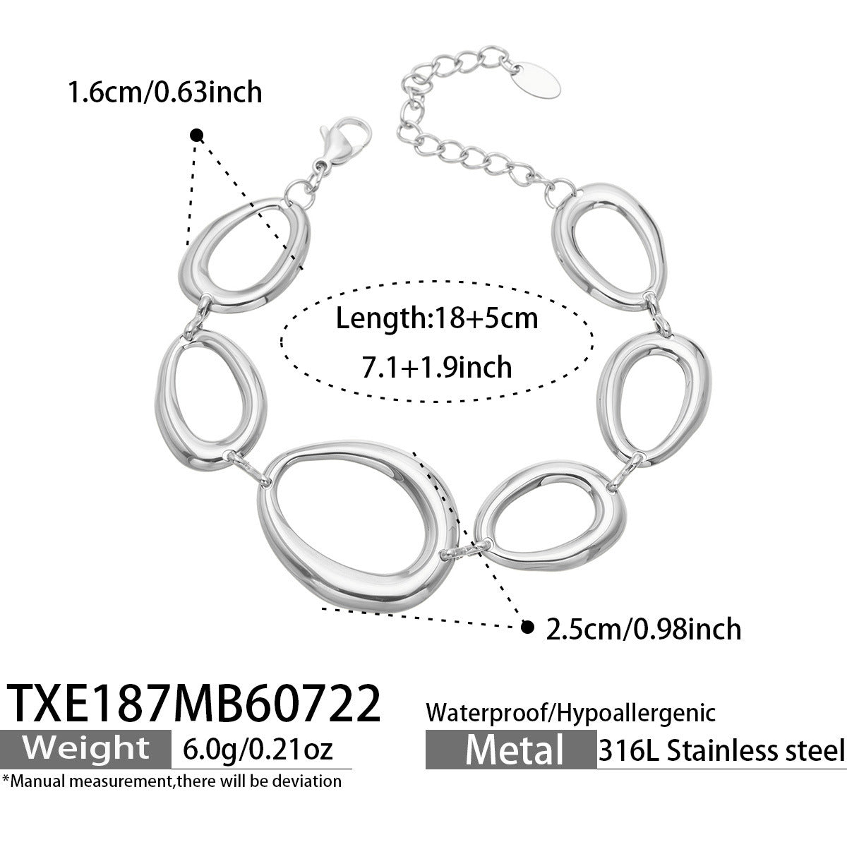 Oval Link Statement Necklace and Bracelet