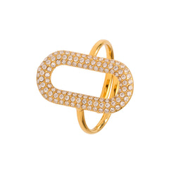 Cubic Zirconia Motif Open Rings