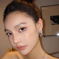 Marielle Organic Pavé Tassel Drop Earrings