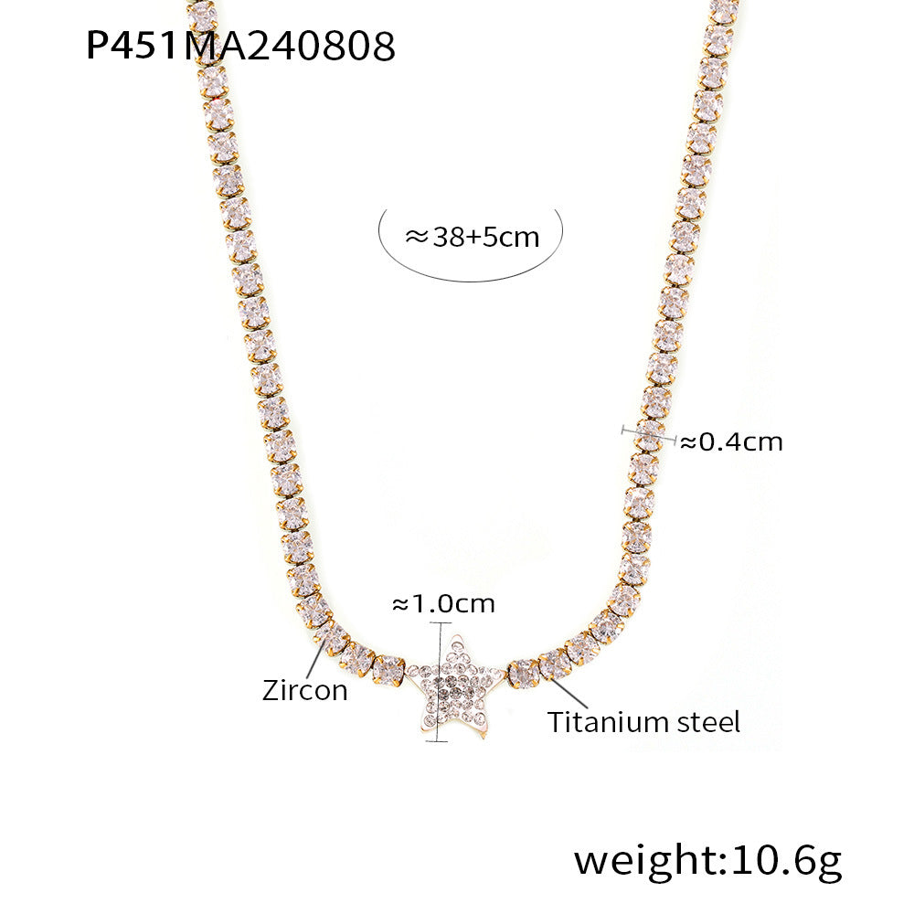 18K Gold-Plated Cubic Zirconia Star Pendant Necklace