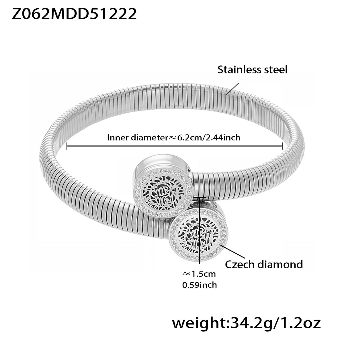 Floral & Cubic Zirconia Open Cuff Bracelets