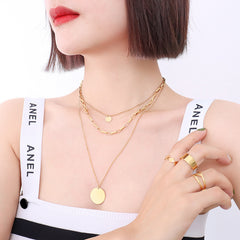 18K Gold-Plated & Silver-Tone Triple-Layer Necklace