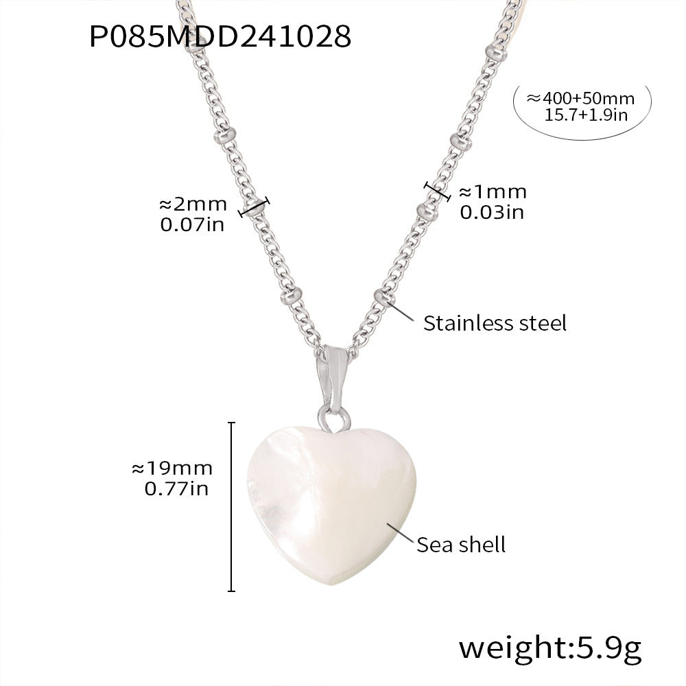 18K Gold-Plated Shell Heart Pendant Necklace