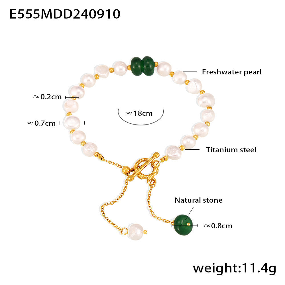 Freshwater Pearl Colored Bead Bracelet