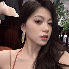 Marielle Pavé Leaf Drop Earrings