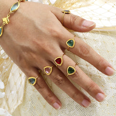 Round Glass Open Ring