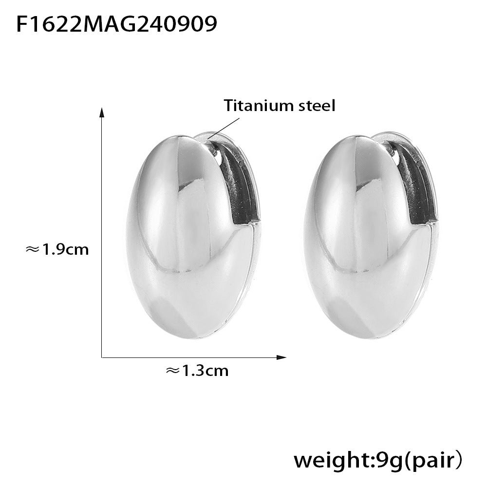 Polished Oval Hoop Earrings
