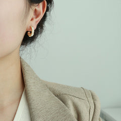 Daphne Vintage-Inspired Cat's-Eye Snake Hoop Earrings