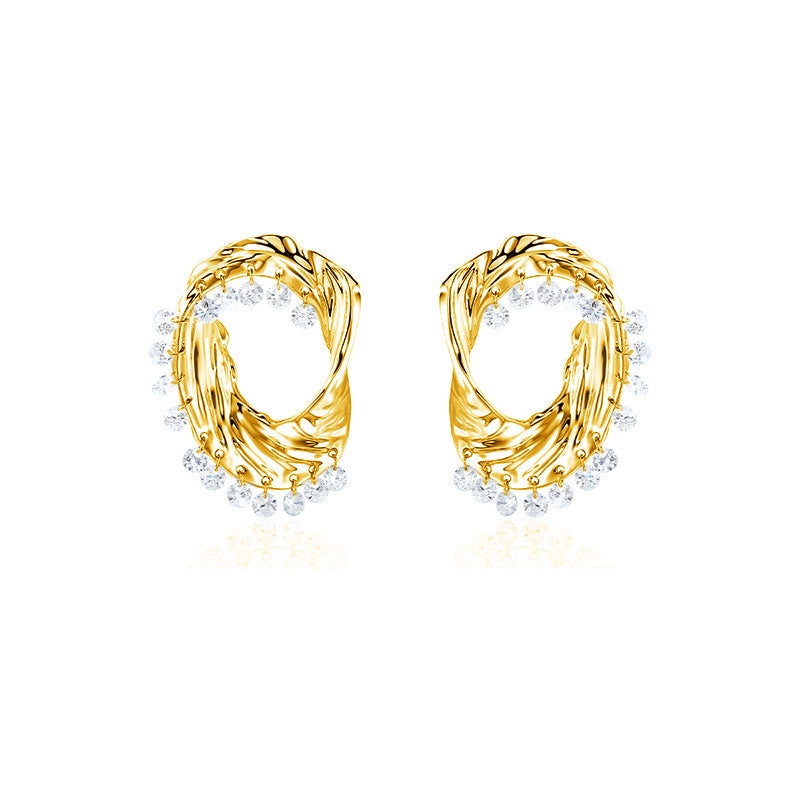 Daphne Statement Pavé Tassel Drop Earrings