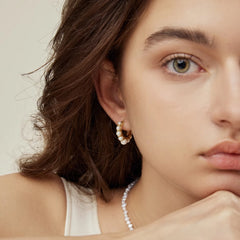 Nicolette Vintage-Inspired Pearl Hoop Earrings No. 769595
